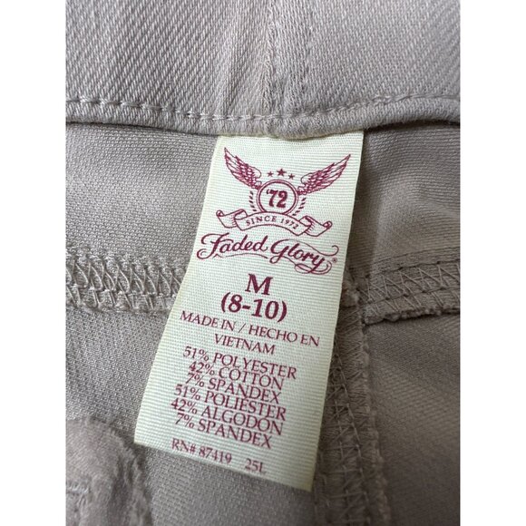 Faded Glory Beige Slim Fit Stretch Knit Pants Womens Medium (8-10) Belt Loops - Picture 4 of 6